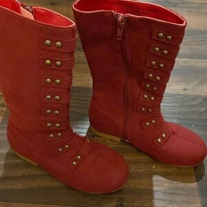 Liv & Mia red/burgundy military-style boots (lined) Size 13 from Mia Belle Girls